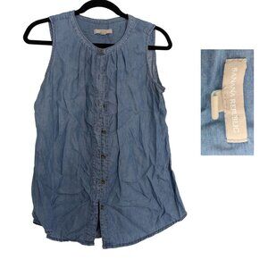 Banana Republic Chambray Sleeveless Button-Front Top | Size M